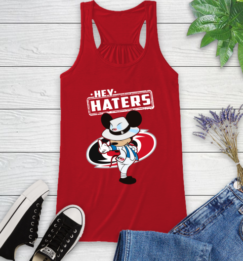 NHL Hey Haters Mickey Hockey Sports Carolina Hurricanes Racerback Tank 5