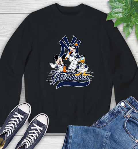 MLB New York Yankees Mickey Mouse Donald Duck Goofy Baseball T Shirt Sweatshirt