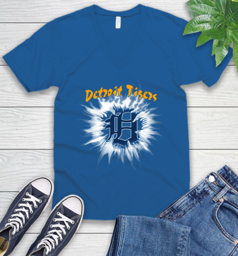 Detroit Tigers MLB Baseball Adoring Fan Rip Sports V-Neck T-Shirt 5
