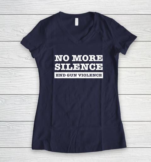 End Gun Violence Shirt Wear Orange Anti Gun No More Silence Women's V-Neck T-Shirt 7