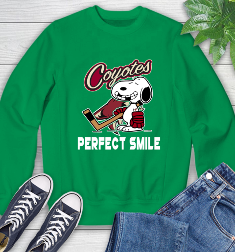 NHL Arizona Coyotes Snoopy Perfect Smile The Peanuts Movie Hockey T Shirt Sweatshirt 7