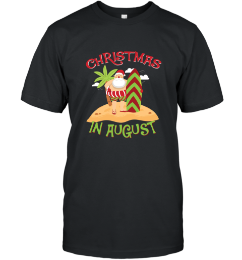 Christmas In August T Shirt  Santa Surfing T-Shirt