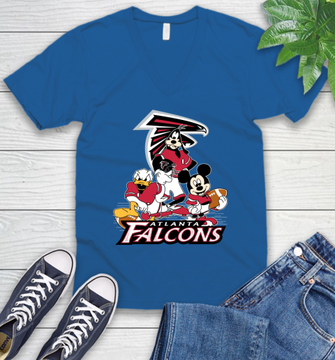 NFL Atlanta Falcons Mickey Mouse Donald Duck Goofy Football Shirt V-Neck T-Shirt 5