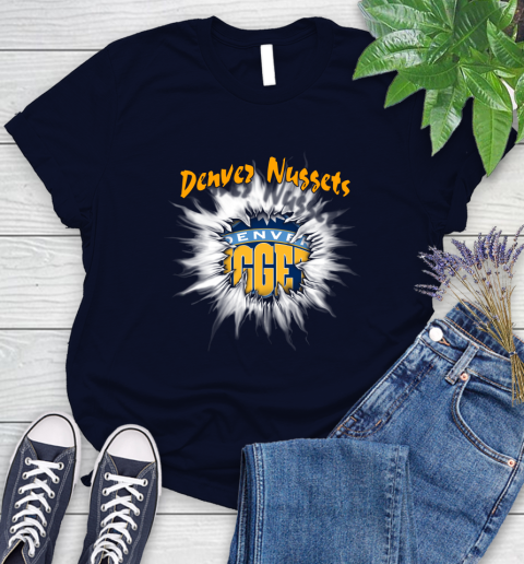 Denver Nuggets NBA Basketball Rip Sports Women's T-Shirt 3 Denver Nuggets NBA Basketball Rip Sports Women's T-Shirt - Image 3