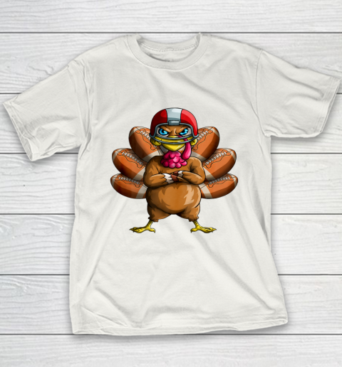 Cool Thanksgiving Football Shirt Gobble Player Turkey Youth T-Shirt