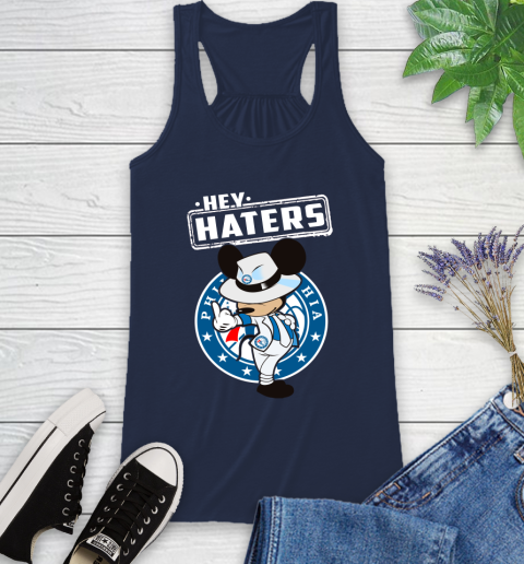 NBA Hey Haters Mickey Basketball Sports Philadelphia 76ers Racerback Tank 9