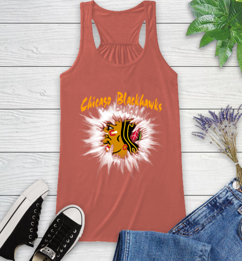 Chicago Blackhawks NHL Hockey Adoring Fan Rip Sports Racerback Tank 3