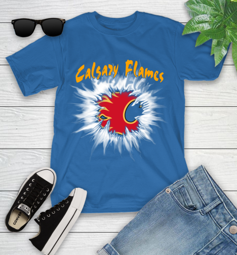 Calgary Flames NHL Hockey Adoring Fan Rip Sports Youth T-Shirt 12