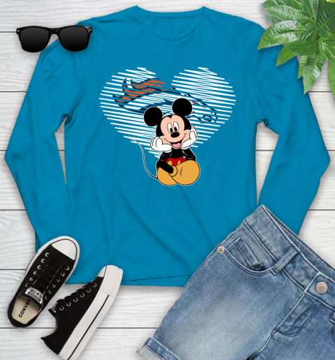 NFL Denver Broncos The Heart Mickey Mouse Disney Football T Shirt_000 Youth Long Sleeve 8
