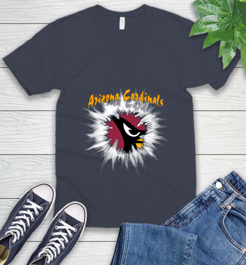 Arizona Cardinals NFL Football Adoring Fan Rip Sports V-Neck T-Shirt 8