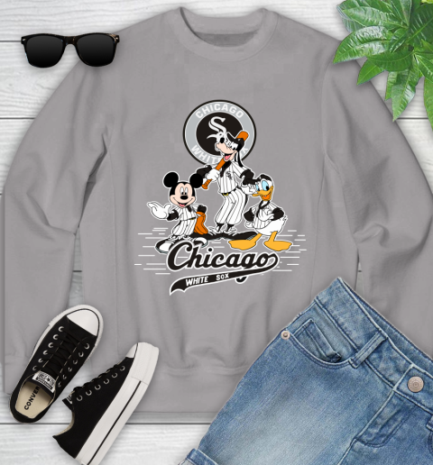 MLB Chicago White Sox Mickey Mouse Donald Duck Goofy Baseball T Shirt Youth Sweatshirt 3
