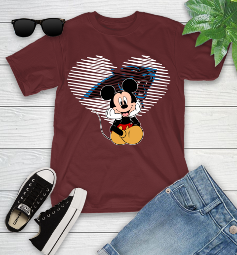 NFL Carolina Panthers The Heart Mickey Mouse Disney Football T Shirt_000 Youth T-Shirt 14