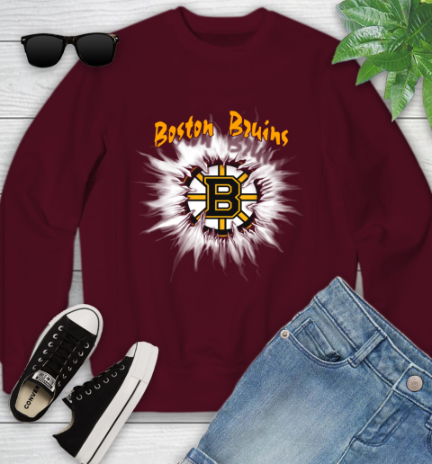 Boston Bruins NHL Hockey Adoring Fan Rip Sports Youth Sweatshirt 4