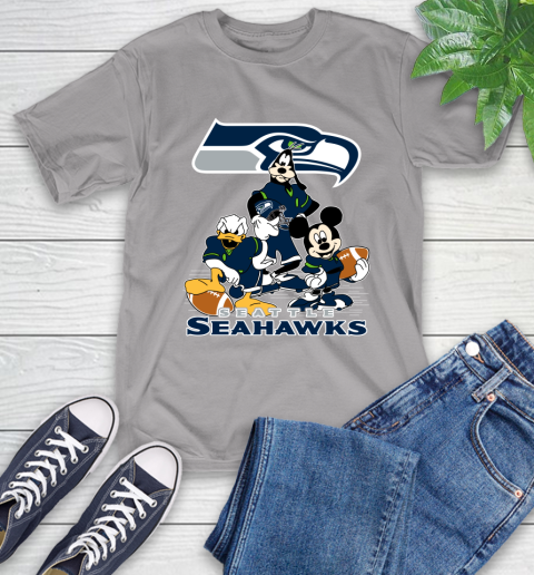 NFL Seattle Seahawks Mickey Mouse Donald Duck Goofy Football Shirt T-Shirt 6