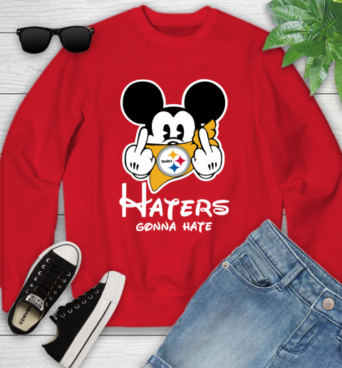 NFL Pittsburgh Steelers Haters Gonna Hate Mickey Mouse Disney Football T Shirt_000 Youth Sweatshirt 8