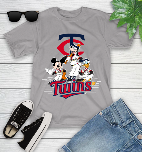 MLB Minnesota Twins Mickey Mouse Donald Duck Goofy Baseball T Shirt Youth T-Shirt 4