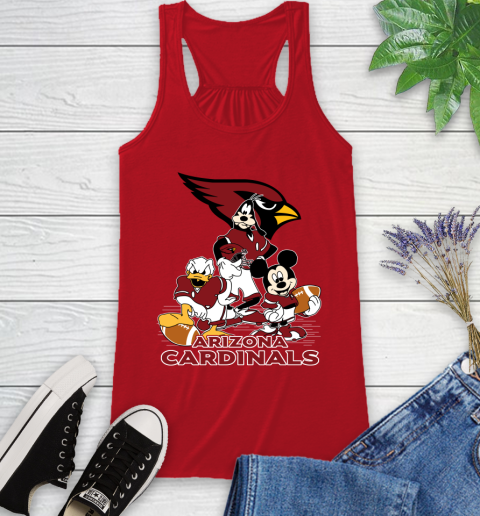 NFL Arizona Cardinals Mickey Mouse Donald Duck Goofy Football Shirt Racerback Tank 5