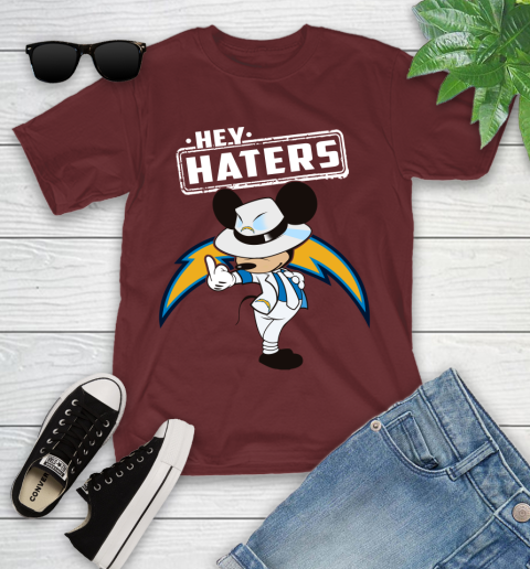 NFL Hey Haters Mickey Football Sports Los Angeles Chargers Youth T-Shirt 14