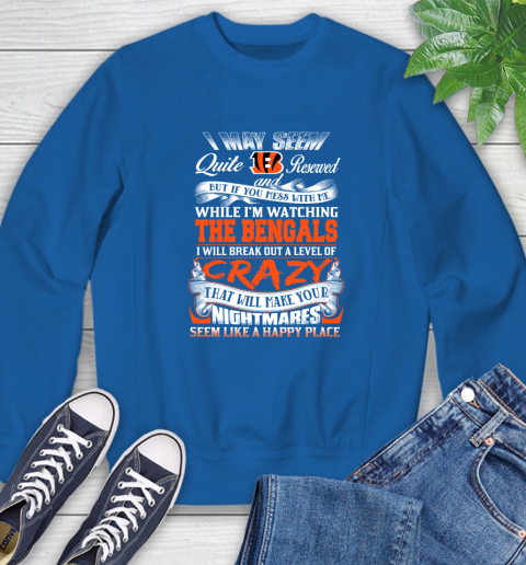 Cincinnati Bengals NFL Football Don't Mess With Me While I'm Watching My Team Sweatshirt 9