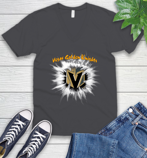 Vegas Golden Knights NHL Hockey Adoring Fan Rip Sports V-Neck T-Shirt 4