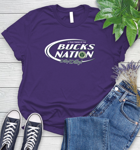 NBA A True Friend Of The Milwaukee Bucks Dilly Dilly Basketball Sports Women's T-Shirt 4