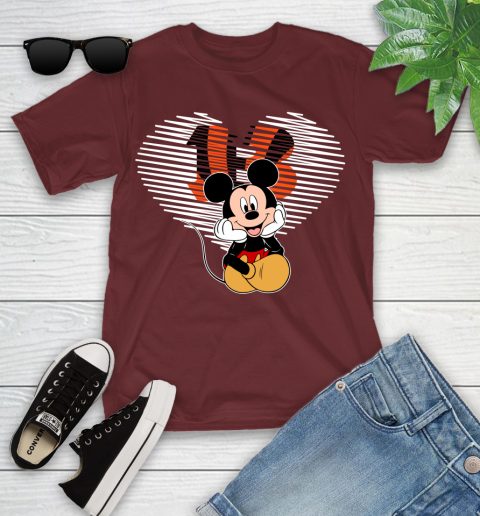 NFL Cincinnati Bengals The Heart Mickey Mouse Disney Football T Shirt_000 Youth T-Shirt 14
