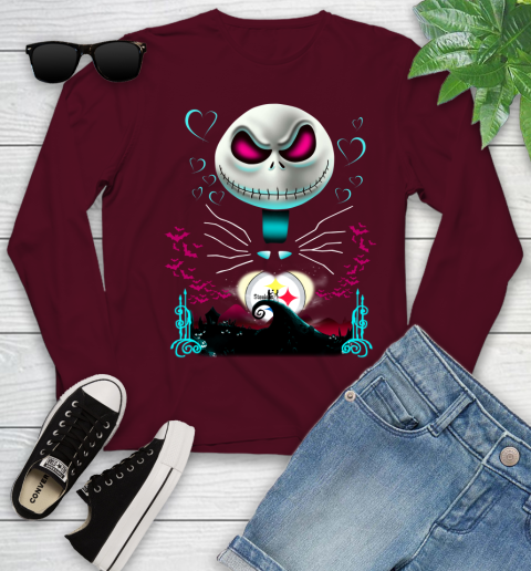 NFL Pittsburgh Steelers Jack Skellington Sally The Nightmare Before Christmas Football Youth Long Sleeve 6