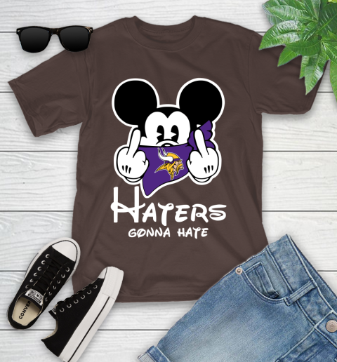 NFL Minnesota Vikings Haters Gonna Hate Mickey Mouse Disney Football T Shirt Youth T-Shirt 7