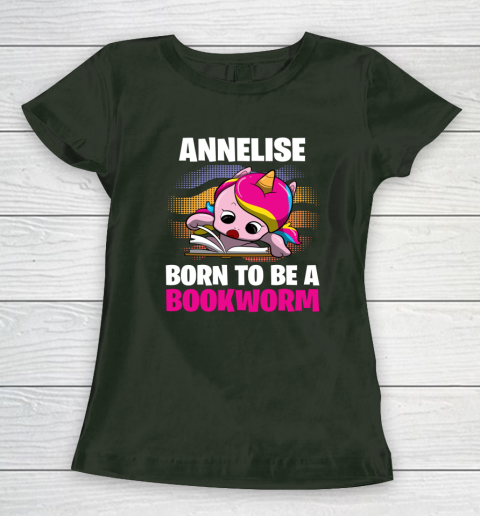 Annelise Born To Be A Bookworm Unicorn Women's T-Shirt 3