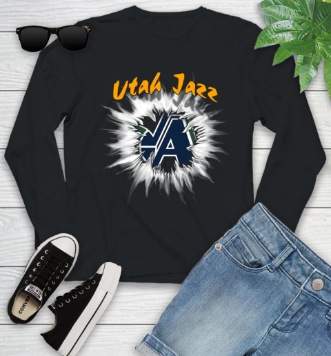 Utah Jazz NBA Basketball Rip Sports Youth Long Sleeve