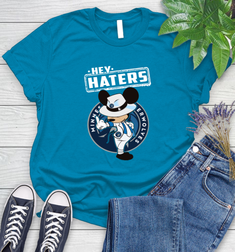 NBA Hey Haters Mickey Basketball Sports Minnesota Timberwolves Women's T-Shirt 10
