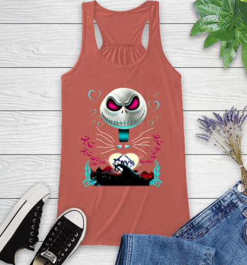 MLB Tampa Bay Rays Jack Skellington Sally The Nightmare Before Christmas Baseball Racerback Tank 3