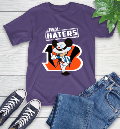 NFL Hey Haters Mickey Football Sports Cincinnati Bengals T-Shirt 5