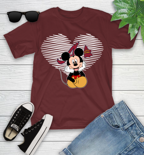 MLB Atlanta Braves The Heart Mickey Mouse Disney Baseball T Shirt_000 Youth T-Shirt 14