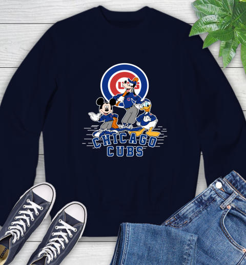 MLB Chicago Cubs Mickey Mouse Donald Duck Goofy Baseball T Shirt Sweatshirt 2