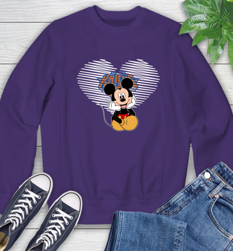 NBA New York Knicks The Heart Mickey Mouse Disney Basketball Sweatshirt 4