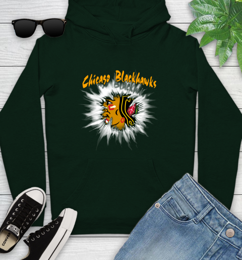 Chicago Blackhawks NHL Hockey Adoring Fan Rip Sports Youth Hoodie 14