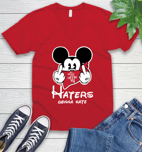 NBA Houston Rockets Haters Gonna Hate Mickey Mouse Disney Basketball T Shirt V-Neck T-Shirt 6