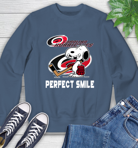 NHL Carolina Hurricanes Snoopy Perfect Smile The Peanuts Movie Hockey T Shirt Sweatshirt 8
