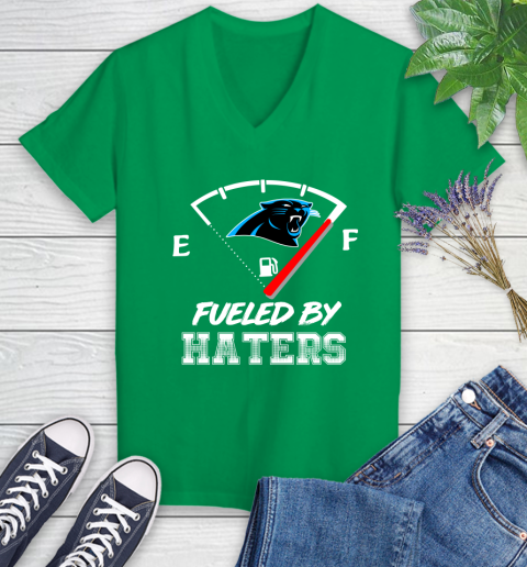 Carolina Panthers NFL Football Fueled By Haters Sports Women's V-Neck T-Shirt 5
