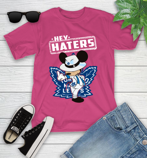NHL Hey Haters Mickey Hockey Sports Toronto Maple Leafs Youth T-Shirt 11