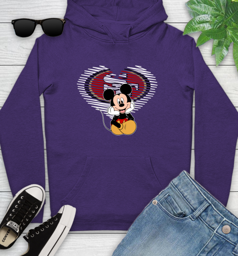NFL San Francisco 49ers The Heart Mickey Mouse Disney Football T Shirt_000 Youth Hoodie 5