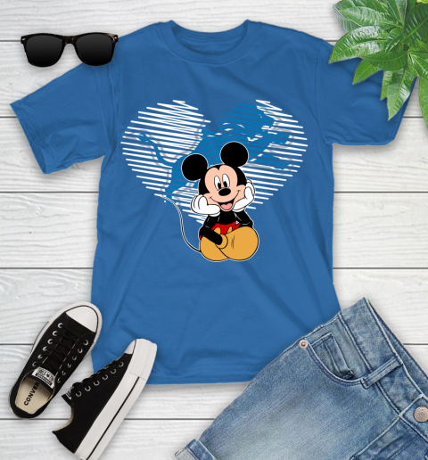 NFL Detroit Lions The Heart Mickey Mouse Disney Football T Shirt_000 Youth T-Shirt 12