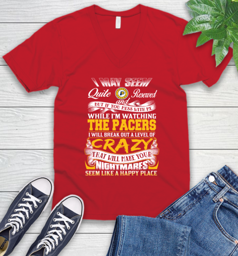 Indiana Pacers NBA Basketball Don't Mess With Me While I'm Watching My Team V-Neck T-Shirt 6
