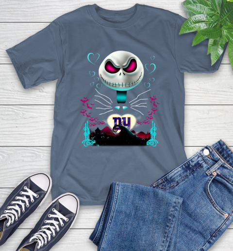 NFL New York Giants Jack Skellington Sally The Nightmare Before Christmas Football T-Shirt 8