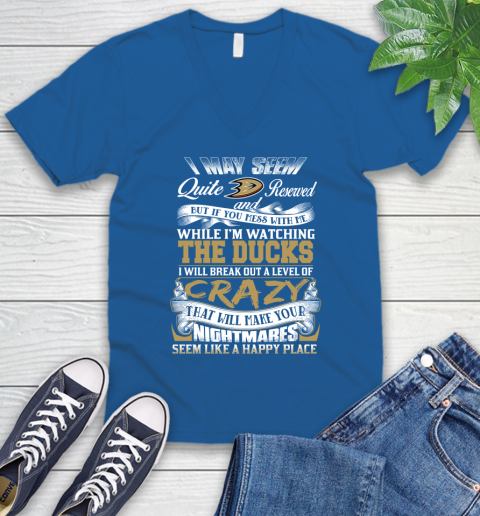 Anaheim Ducks NHL Hockey Don't Mess With Me While I'm Watching My Team V-Neck T-Shirt 5