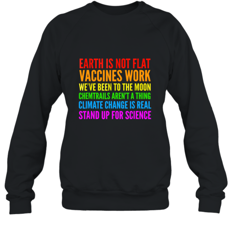 Earth Is Not Flat T Shirt Stand Up For Science Teacher Tee alottee Sweatshirt