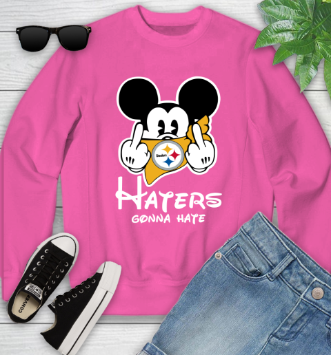 NFL Pittsburgh Steelers Haters Gonna Hate Mickey Mouse Disney Football T Shirt_000 Youth Sweatshirt 6