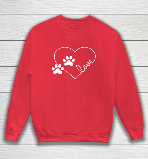 Cute Love Hearts Valentine Day Paw Print Dog Owner Dog Lover Sweatshirt 6
