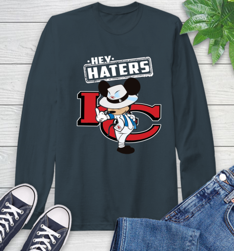 NFL Hey Haters Mickey Football Sports Kansas City Chiefs Long Sleeve T-Shirt 9